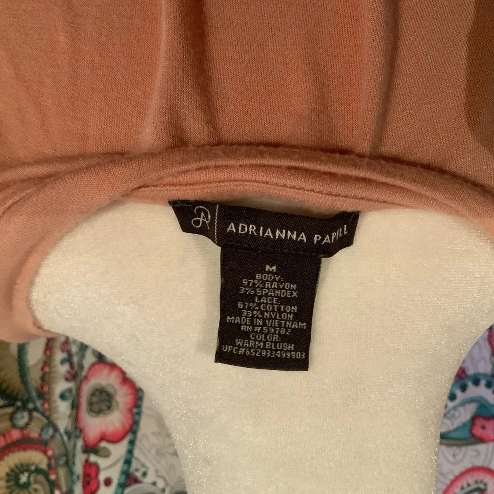 Adrianna Papell Size Medium Blush Pink Floral Lace L/S